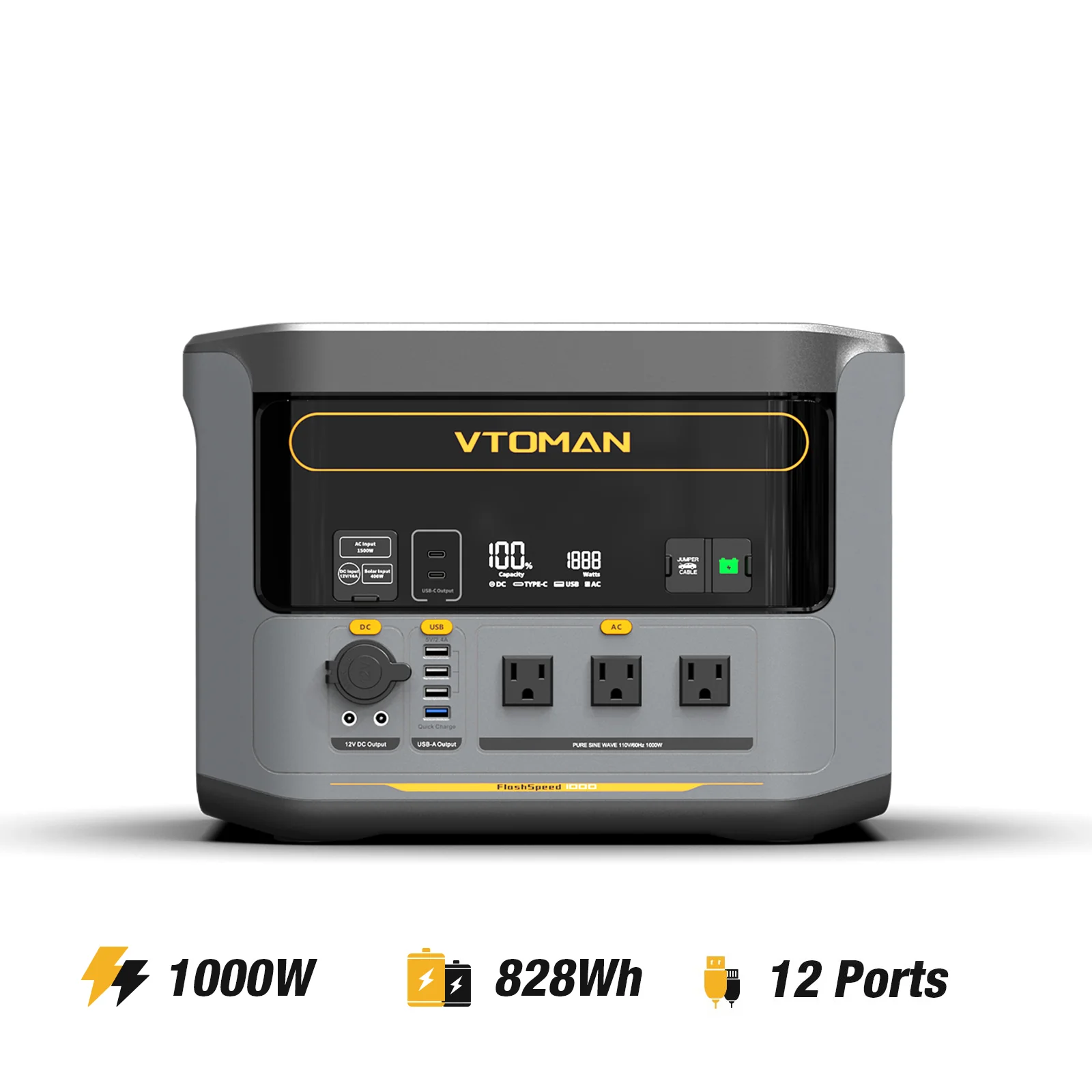 VTOMAN FlashSpeed 1000 Portable Power Station - Image 3