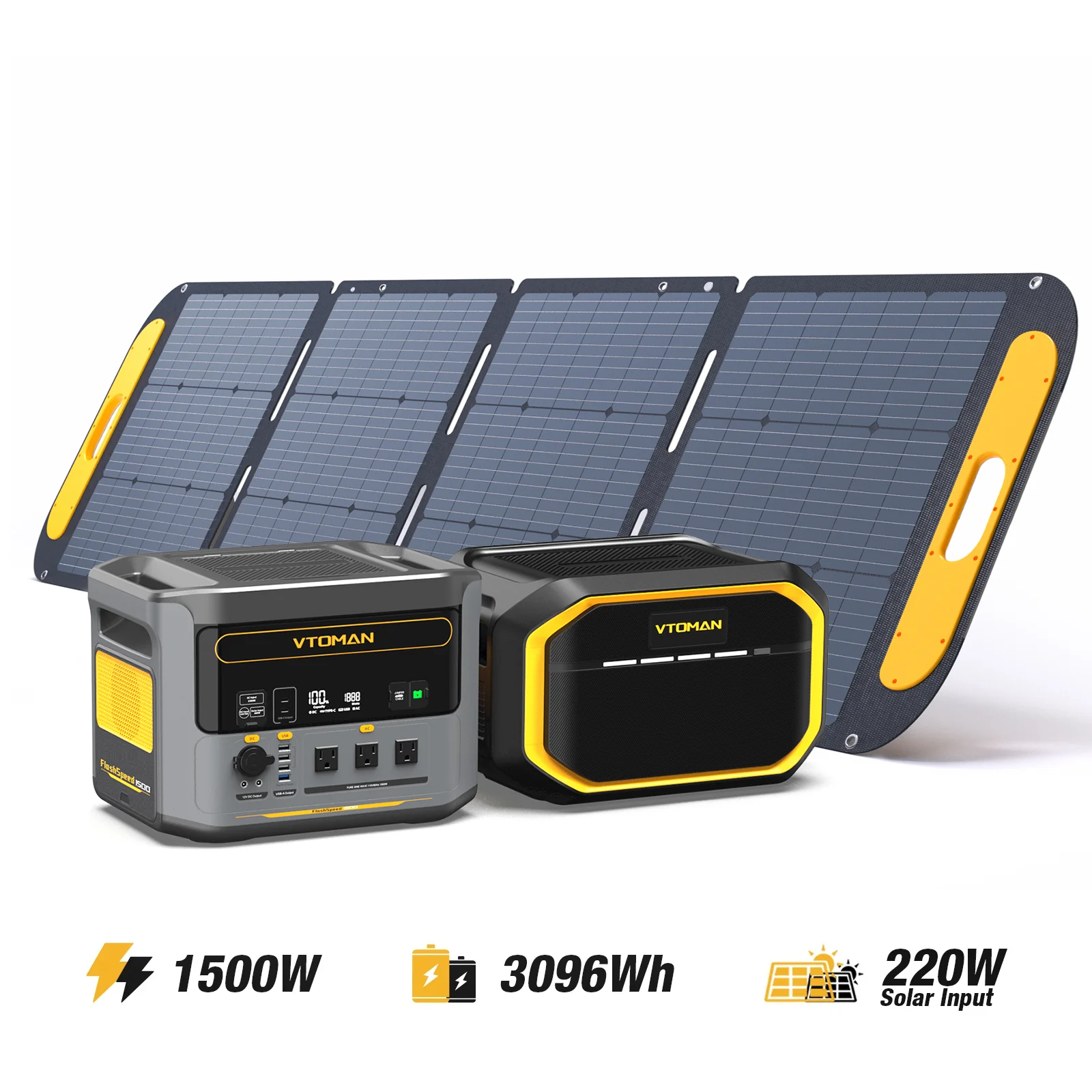 VTOMAN FlashSpeed 1500/3096Wh with 200W Pro Solar Panel