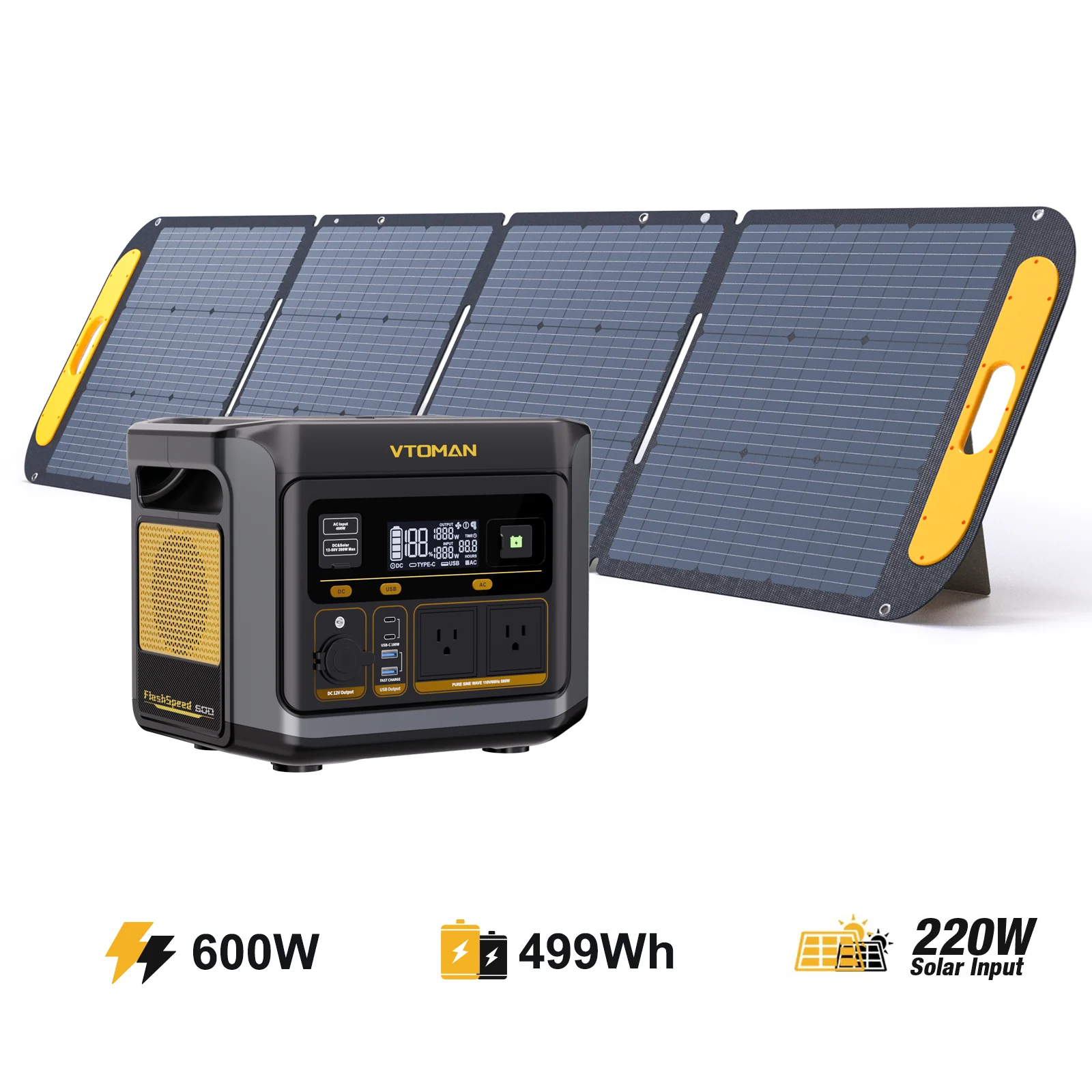 VTOMAN FlashSpeed 600 Portable Power Station - Image 9