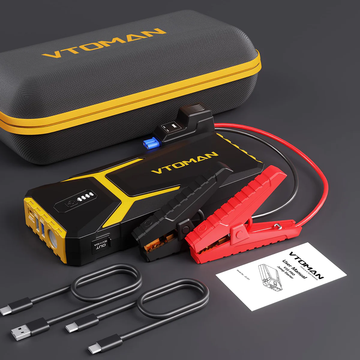 VTOMAN V10 Pro Yellow Jump Starter 4500A - Image 7